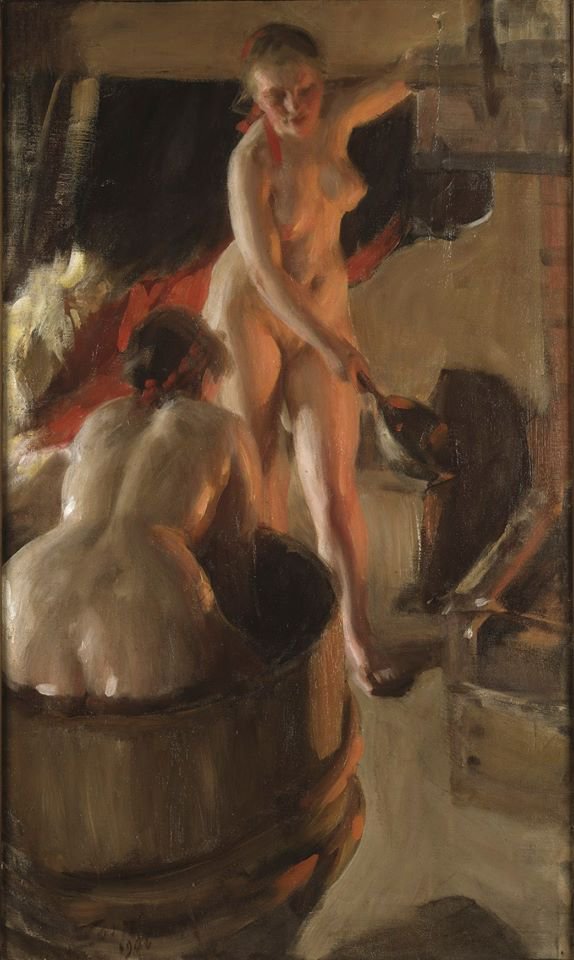 Anders Zorn Girls From Dalarna Having A Bath Badande Kullor - 1906