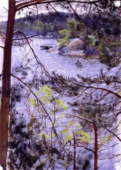 Peinture sur toile de Anders Zorn Kyrkviken Bei Lidingo 1883 reproduction peinte à la main
