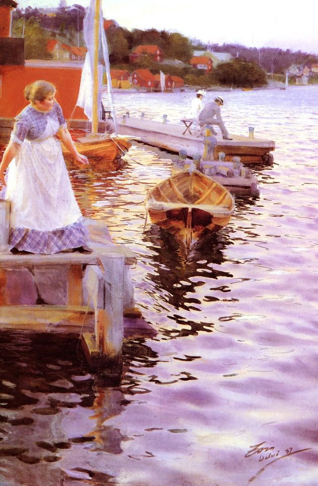 Anders Zorn Lappings Of The Waves Vagskvalp 1887