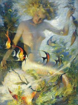 Peinture sur toile de Andrew Loomis Underwater Fantaisies 1946 reproduction peinte à la main