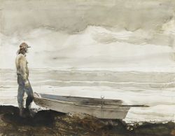 Peinture sur toile de Andrew Wyeth Bruce And His Punt 1985 reproduction peinte à la main