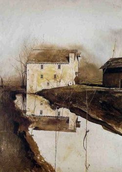 Peinture sur toile de Andrew Wyeth Flour Mill 1959 reproduction peinte à la main