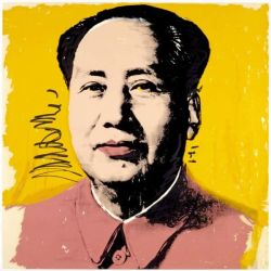 Peinture sur toile de Andy Warhol Mao Tse Tung Jaune reproduction peinte à la main