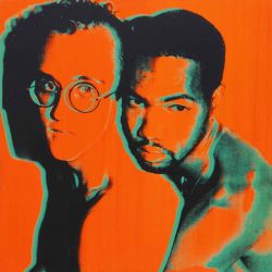 Peinture sur toile de Andy Warhol Portrait Of Keith Haring And Juan Dubose 1983 reproduction peinte à la main