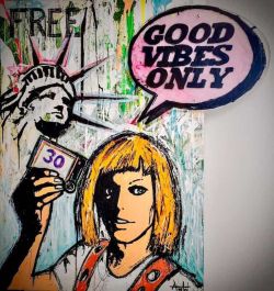 Peinture sur toile de Anto Fils De Pop Good Vibes Only reproduction peinte à la main