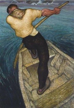 Peinture sur toile de Antoine Anto Carte L Effort - Le Passeur 1920 reproduction peinte à la main
