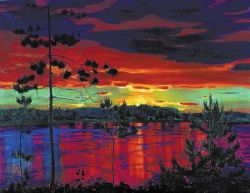 Peinture sur toile de Arkady Rylov Coucher De Soleil 1917 reproduction peinte à la main