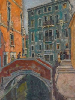 Peinture sur toile de Arnold Lakhovsky - Venetian Canal Scene 1927 reproduction peinte à la main