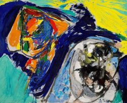 Peinture sur toile de Asger Jorn, Aut-Aut, 1958 reproduction peinte à la main