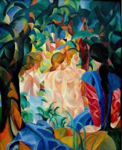Peinture sur toile de August Macke, Bathers, 1913 reproduction peinte à la main