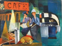 Peinture sur toile de August Macke Cafe Am See 1913 reproduction peinte à la main