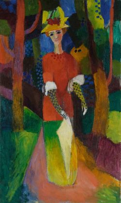Peinture sur toile de August Macke Lady In A Park 1914 reproduction peinte à la main
