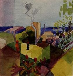 Peinture sur toile de August Macke Landscape By The Sea 1914 reproduction peinte à la main