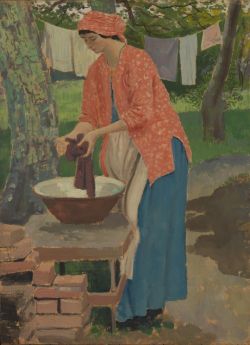 Peinture sur toile de Augustus John OM, Washing Day, ca.1915 reproduction peinte à la main