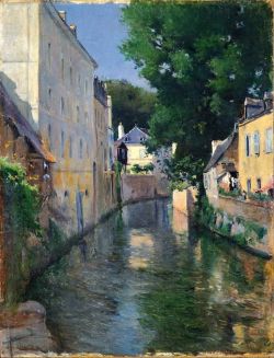 Peinture sur toile de Aureliano De Beruete The River Isole - Quimperle - 1901 reproduction peinte à la main