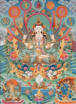 Peinture sur toile de Avalokiteshvara reproduction peinte à la main