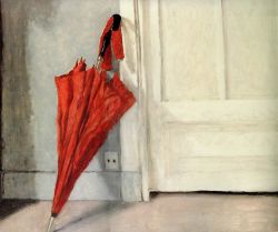 Peinture sur toile de Avigdor Arikha The Red Umbrella 1973 reproduction peinte à la main