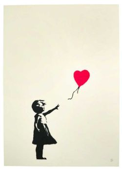 Peinture sur toile de Banksy-girl-with-balloon reproduction peinte à la main