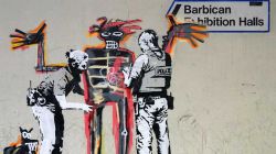 Peinture sur toile de Banksy Basquiat At The Barbican reproduction peinte à la main