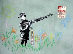 Peinture sur toile de Banksy Enfant Soldat reproduction peinte à la main