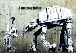 Peinture sur toile de Banksy I Am Your Father reproduction peinte à la main