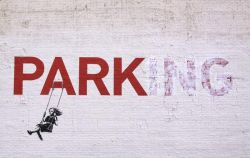 Peinture sur toile de Banksy Parking reproduction peinte à la main