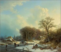 Peinture sur toile de Barend Cornelis Koekkoek Winter Landscape 1839 reproduction peinte à la main