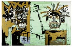 Peinture sur toile de Basquiat Two Heads On Gold reproduction peinte à la main