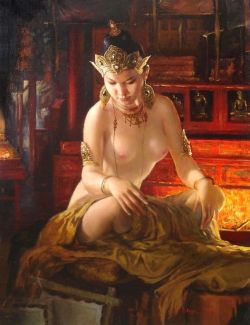 Peinture sur toile de Batjargal Tseyentsogzol Princess reproduction peinte à la main