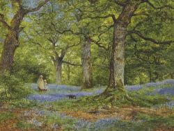 Peinture sur toile de Benjamin Williams Leader Blue Bells 1858 reproduction peinte à la main