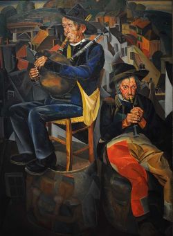 Peinture sur toile de Boris Grigoriev Pipe Players 1924 reproduction peinte à la main
