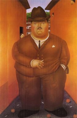 Peinture sur toile de Botero, La rue reproduction peinte à la main