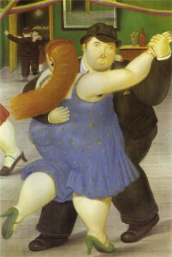 Peinture sur toile de Botero, Les danseurs reproduction peinte à la main