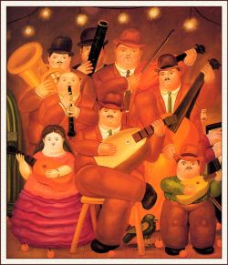 Peinture sur toile de Botero, Les musiciens reproduction peinte à la main