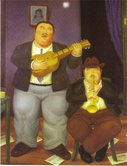 Peinture sur toile de Botero, Les musiciens 1986 reproduction peinte à la main
