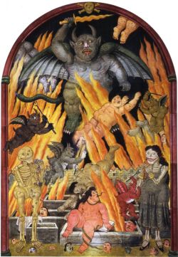 Peinture sur toile de Botero, Les portes de l'enfer reproduction peinte à la main