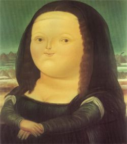Peinture sur toile de Botero, Mona Lisa reproduction peinte à la main