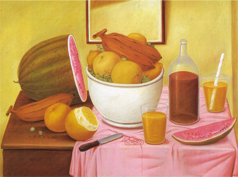 Botero, Nature morte avec une oreangeade