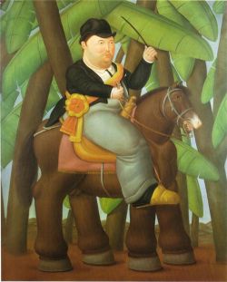 Peinture sur toile de Botero, President reproduction peinte à la main