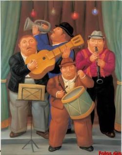 Peinture sur toile de Botero Quartet reproduction peinte à la main