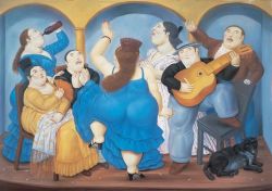 Peinture sur toile de Botero Tablao Flamenco 1989 reproduction peinte à la main