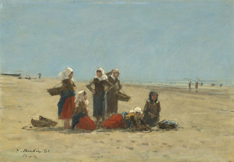 Boudin, Femmes sur la plage à Berck - 1881
