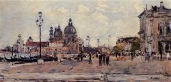 Peinture sur toile de Boudin, Jetée de Venise - 1895 reproduction peinte à la main