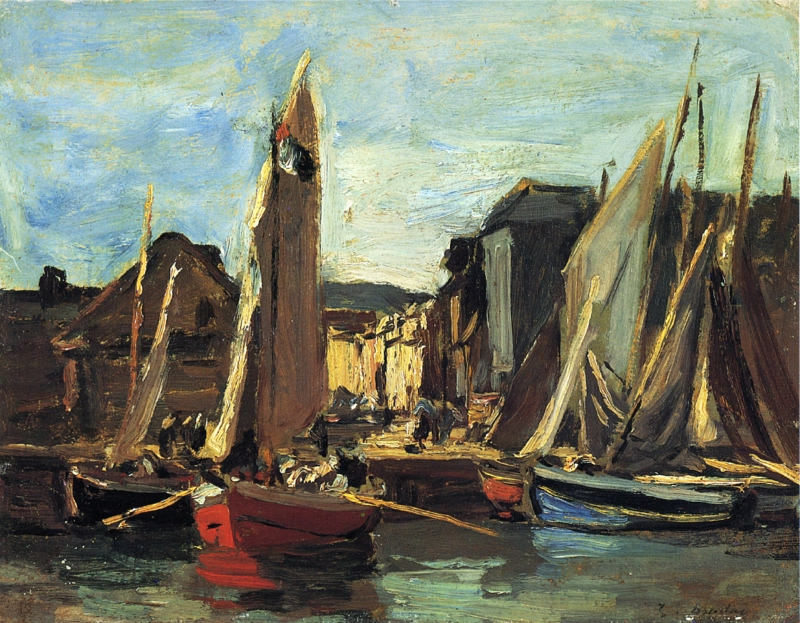 Boudin, L'entré du port d'Honfleur - 1865