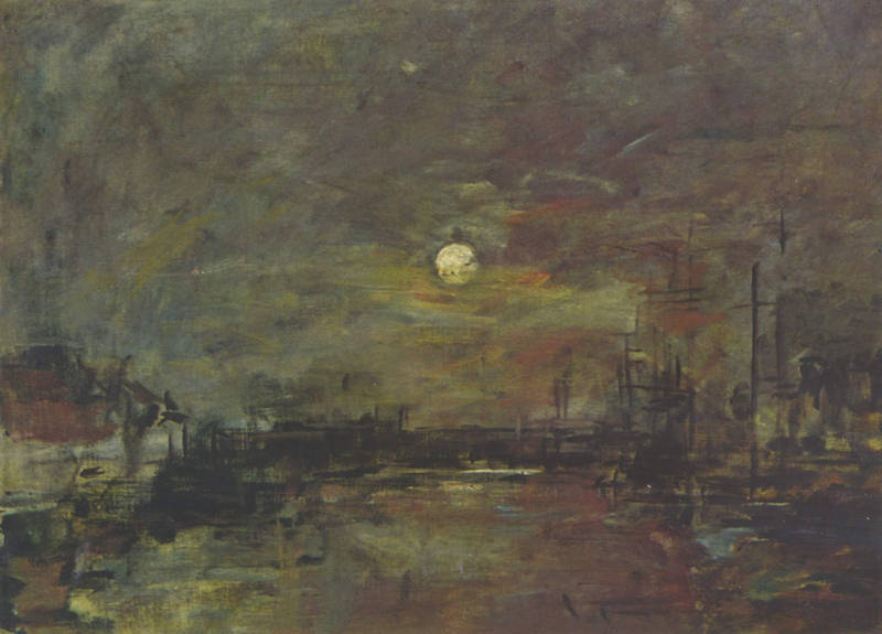 Boudin, Le soir tombe sur le port du Havre - 1875