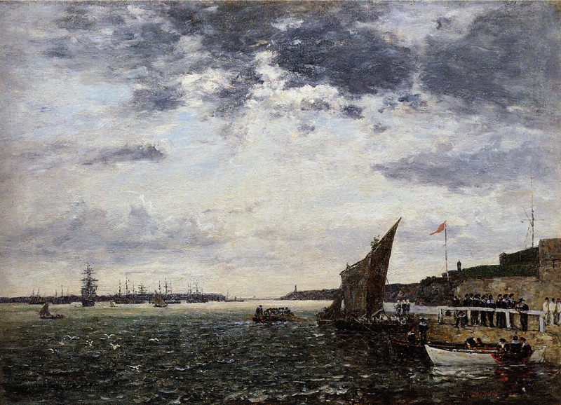 Boudin, Marins débarquant dans le port de Brest - 1870