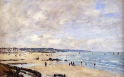 Peinture sur toile de Boudin, Plage à Trouville -1893 reproduction peinte à la main