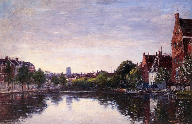 Boudin, Rotterdam. Un coin du Bassin - 1877