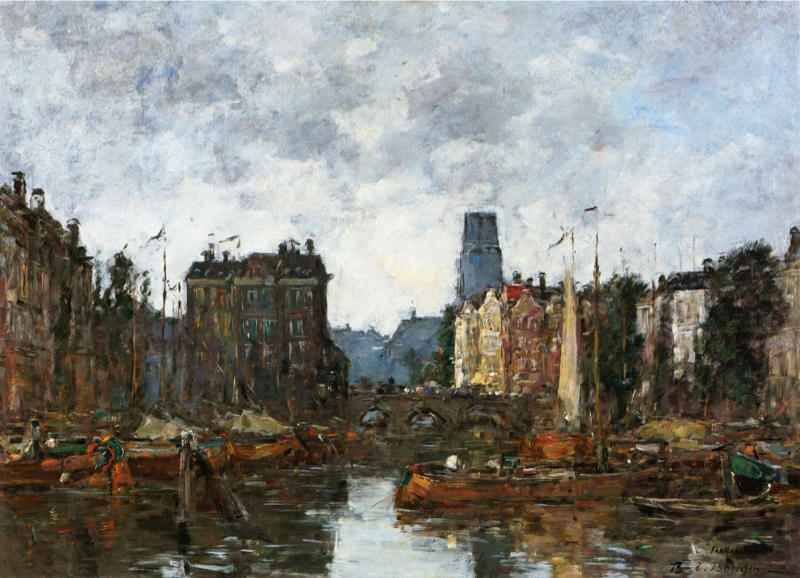 Boudin, Rotterdam, le Pont de la Bourse - 1873