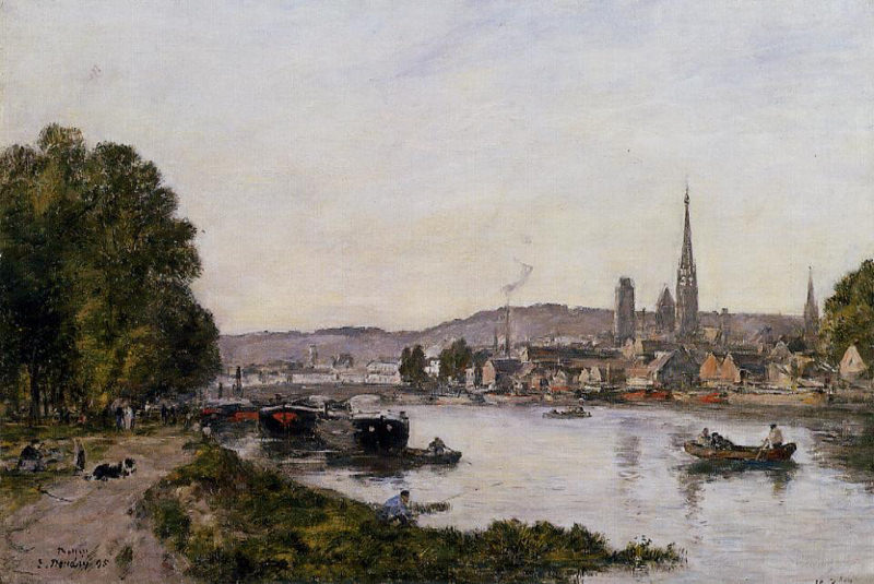 Boudin, Rouen, Vue au-dessus de la Seine - 1895